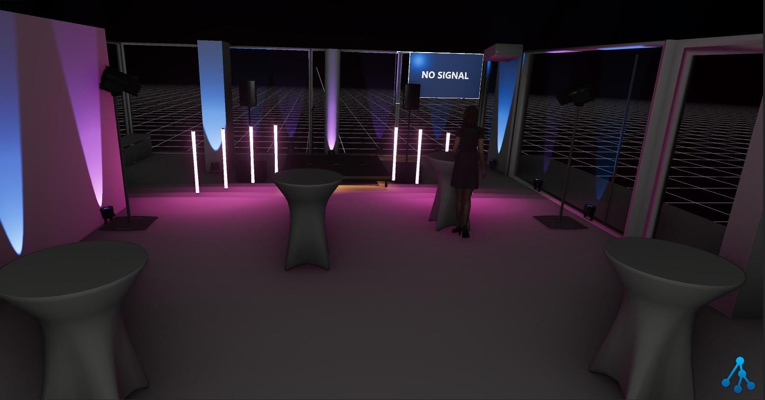 Planungsschritt 3: Lichtstimmung in Magenta und Blau mit LED-Stäben
