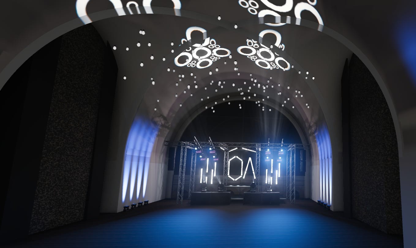 Flora Köln, 3D-Planung: Gobo-Projektionen ins Gewölbe und Sternenhimmel